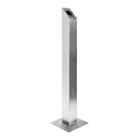 CDVI RPSS-CUT 100mm x 100mm x 1000mm Stainless Steel Post with angled top plate with UK back box cut out